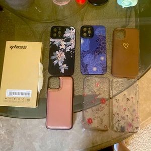 6 iPhone 11 Pro phone cases and 1 privacy screen protector